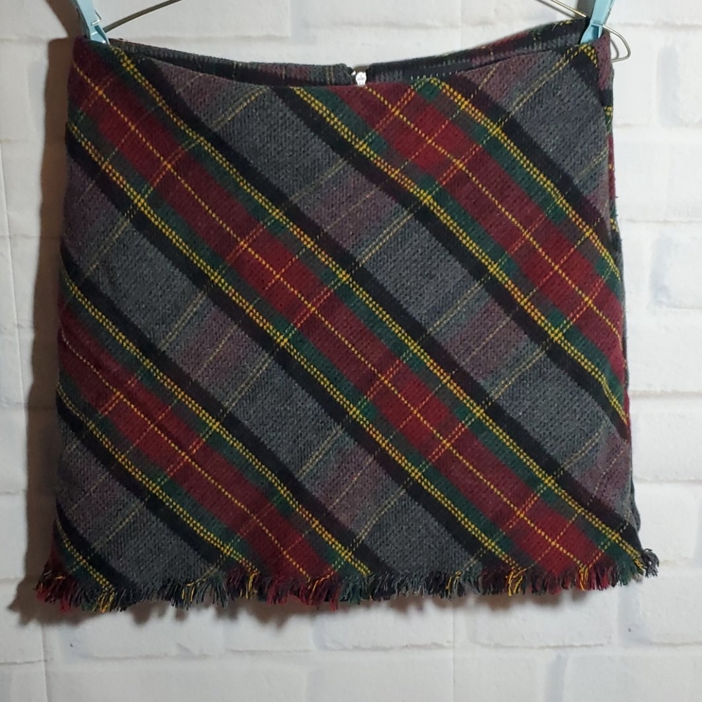 XL plaid wool blend skirt Sanctuary